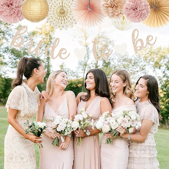 Champagne-Gold Beige Fall Boho Bachelorette Party-Decorations - Image 4