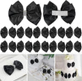 Black Satin Bows 4'' Premade Black Ribbon Bows, Gift Bows by LiBongTa