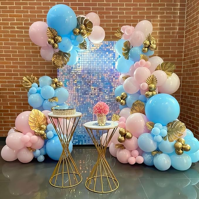 Pink Blue Gold Balloons - Image 3