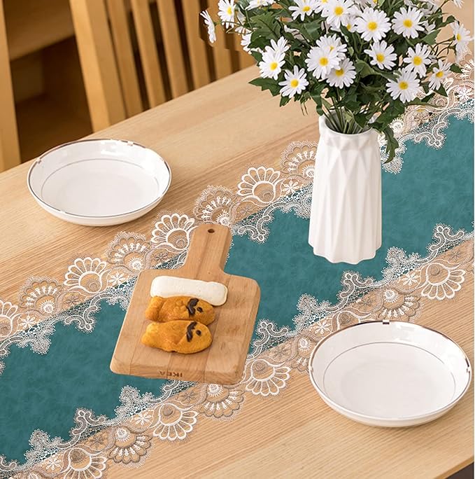 Vintage Lace Dining Table Runner, 108 Inches Macrame Coffee Table Runners - Image 3
