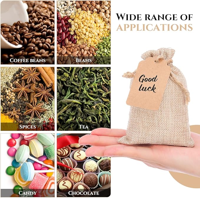 Woanger 100 Pcs Burlap Gift Bags - Image 4