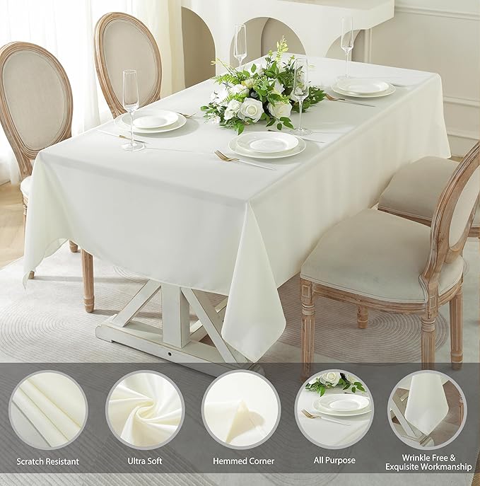 Craft And Party 60" X 126" Rectangular Polyester Tablecloth - Image 2