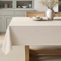 MIULEE Grayish White Linen Tablecloth 60x104 Inch Rectangle Table Cloth by MIULEE