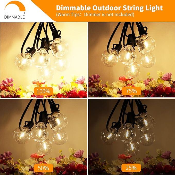 Svater Outdoor String Lights LED 25 FT, Patio Globe Lights - Image 4