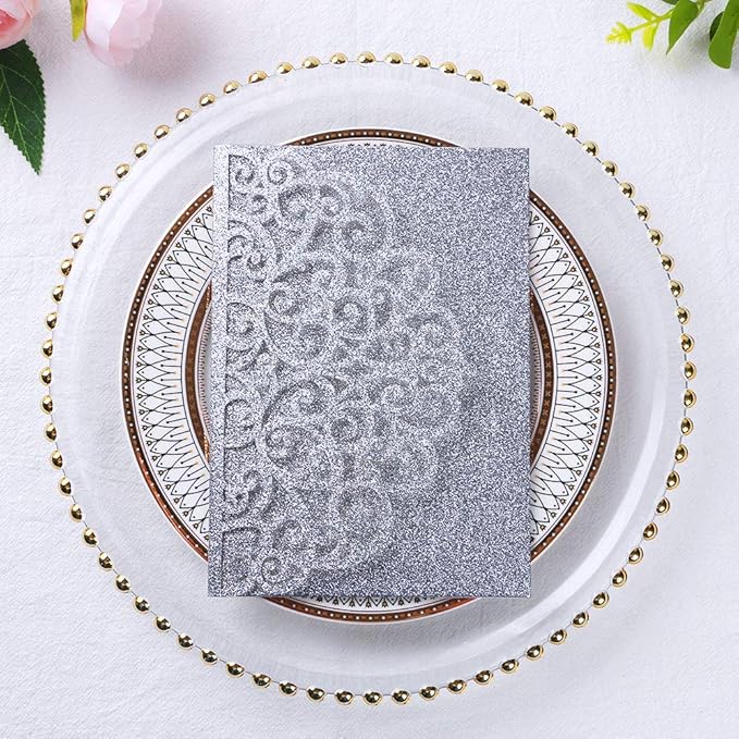 PONATIA 5.12 x 7.2 Laser Cut Invitation Pocket, 20 Tri-Fold 5 x 7 Laser Cut - Image 3