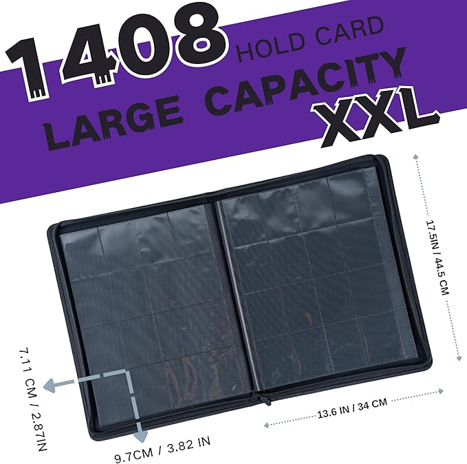 1408+ Pockets Trading Card Binder, 16-Pocket Card Ablum Compatible - Image 2