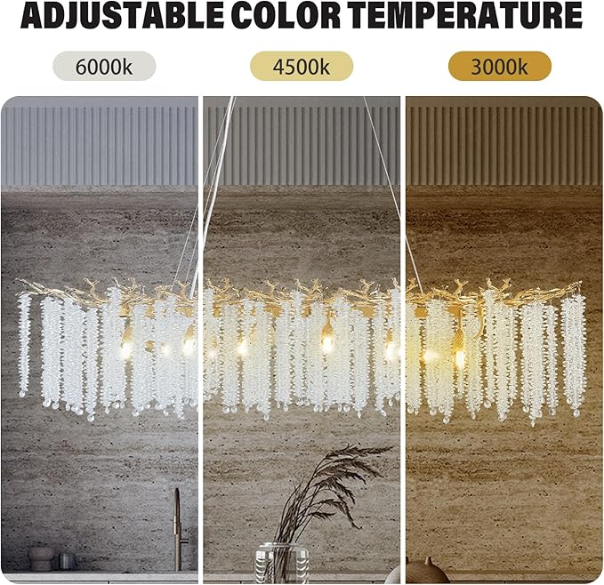 YUYI Modern Crystal Chandelier, 47.2" Gold Tree Branch Chandeliers - Image 5