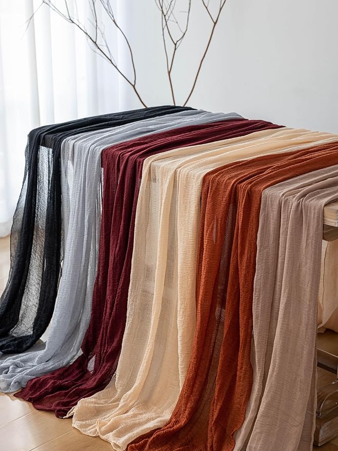 Black Table Runner Cheesecloth Gauze Rustic Premium Cotton Cheese Cloth Table - Image 5