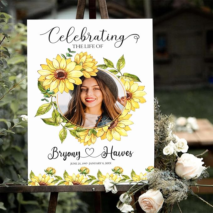 Memorial Sign Celebration of Life Template Funeral Welcome Sign Memorial - Image 3
