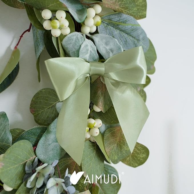 AIMUDI Sage Green Satin Bows 5.5" Bows - Image 8