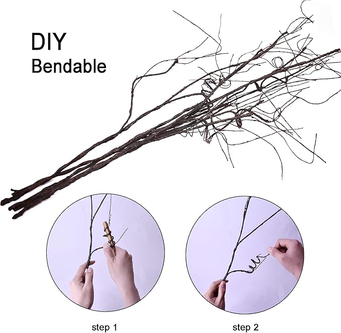 10PCS Lifelike Curly Willow Branches Decorative Dried Artificial Twigs - Image 2