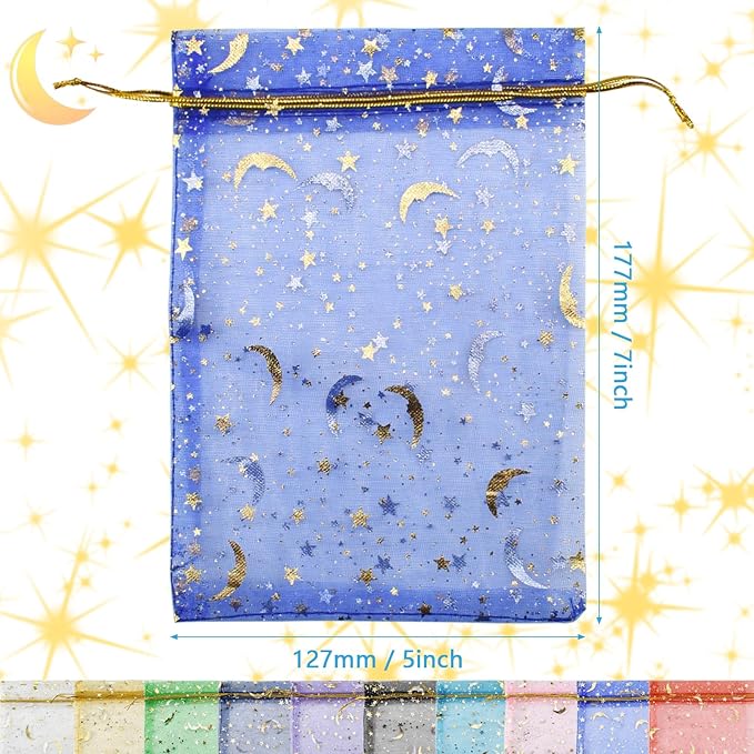SHRJ 100pcs 10 Colors Organza Sheer Bags - Image 2