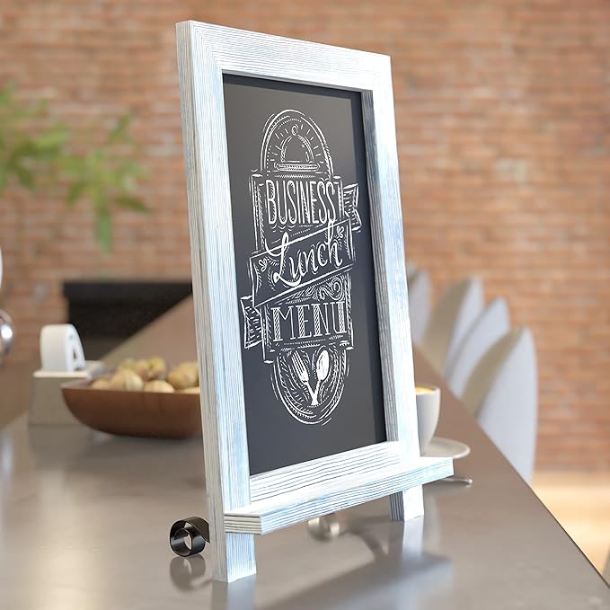 HBCY Creations Rustic Blue Wood Tabletop Chalkboard - Image 6
