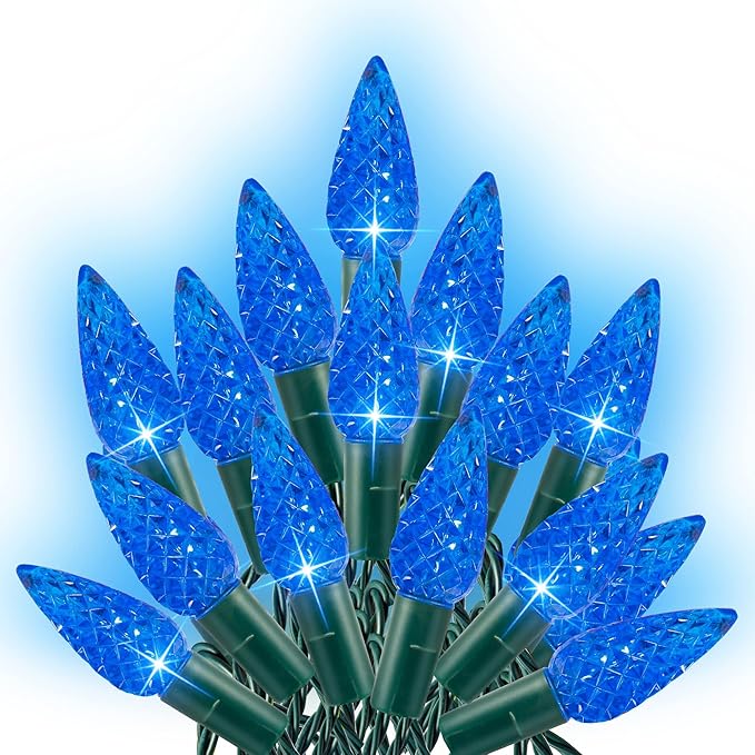 Dazzle Bright 100 LED C6 33 FT Waterproof Connectable Green Wire Fairy Lights by DazzleBright