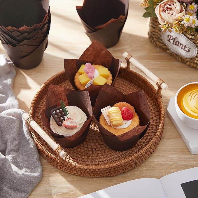 600 Pcs Jumbo Muffin Liners for Baking 2-1/4" x 4" Large Tulip Cupcake Liners - Image 4