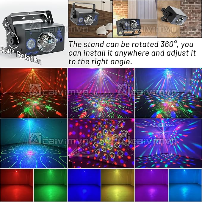 Disco Ball Light Party Lights, LED Sound Activated DJ Disco Light Stage Lights - Image 3