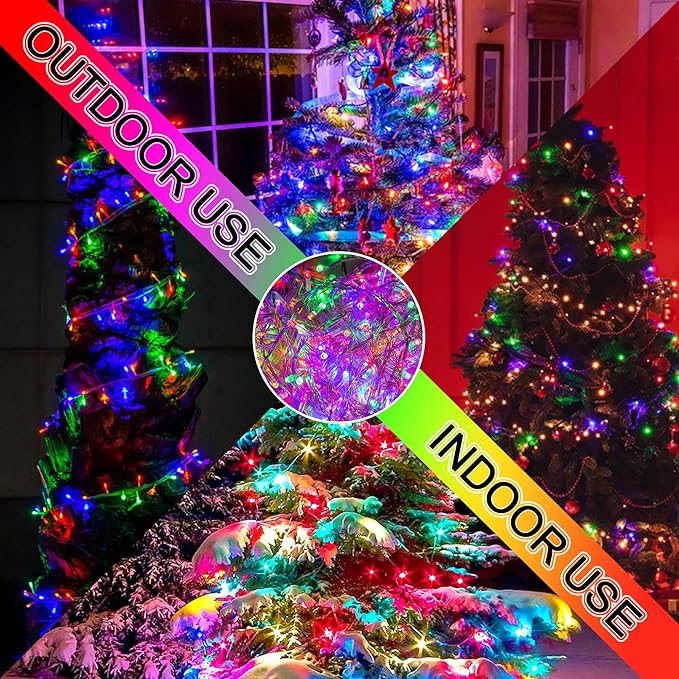 JMEXSUSS 300 LED Multicolor Christmas Tree Lights 8 Modes Colored String Lights - Image 8