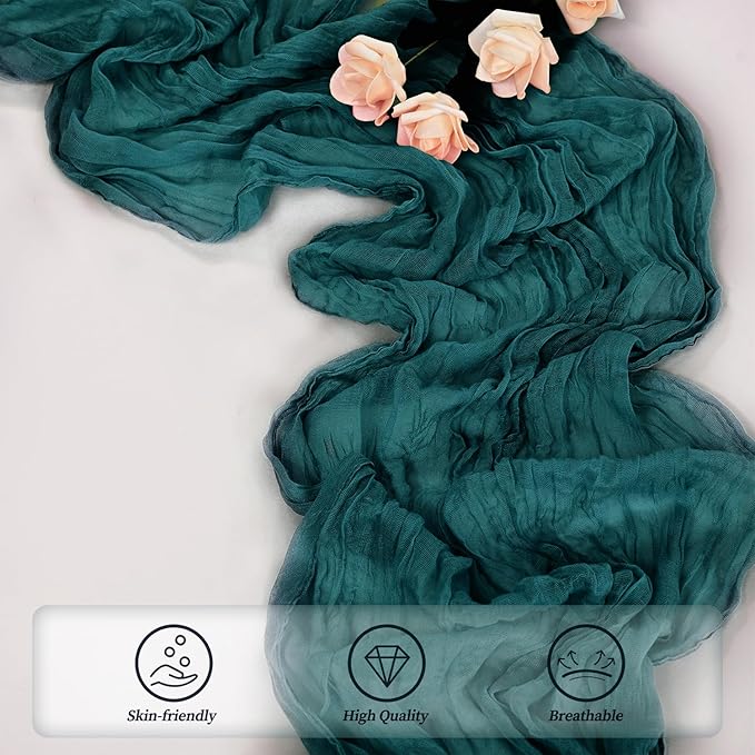 20 Pack Teal 10FT Cheesecloth Table Runner Rustic Gauze Cheese Cloth Table - Image 5
