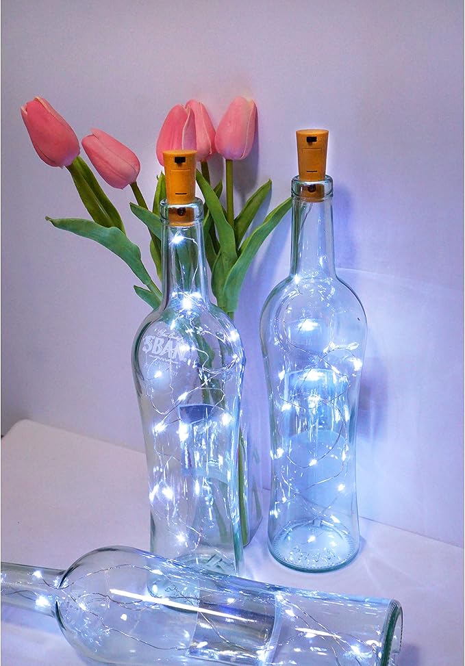 24 Pack 20 LED Wine Bottle Cork Lights, Fairy Mini String Lights Copper Wire - Image 7