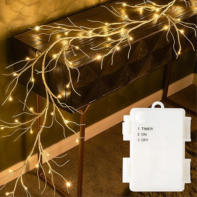 Fudios Lighted Birch Garland by Fudios