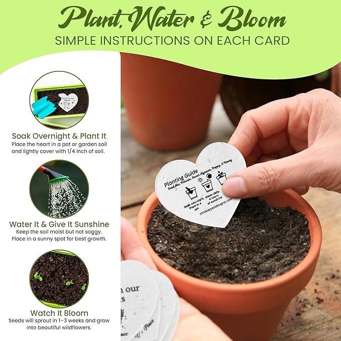 50 Plantable Seed Paper Funeral Favors - Image 5
