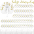 120 Pieces Paper Hand Held Fan Bulk Paper Folding Fans by Pinkunn