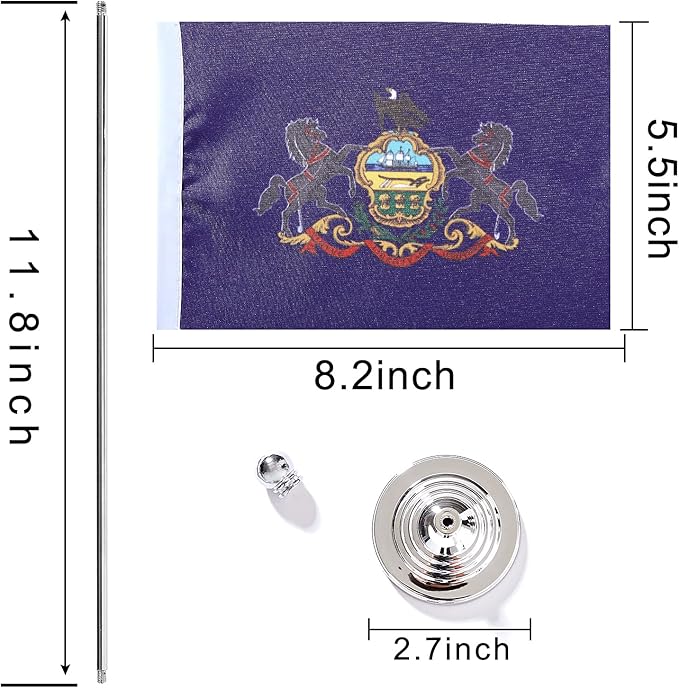 ZXvZYT 2 Pack American US Pennsylvania flag USA Pennsylvania PA State table flag - Image 2