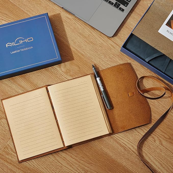 Leather Journal Notepad, Small Notebook 4.8x6.5 Inches, Mini Journal, Retro - Image 4