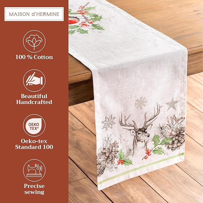 Maison d' Hermine Table Runner 100% Cotton Single Layer Table Runners 108 - Image 2