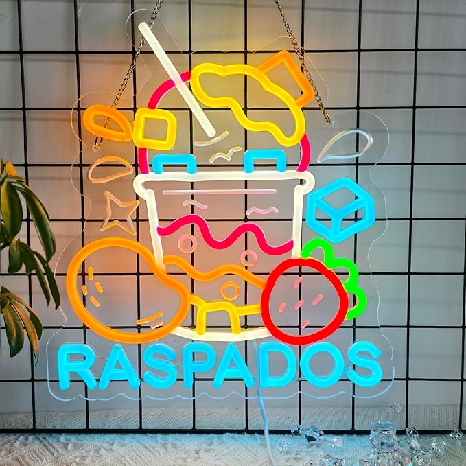 CNBEYOUNG Raspados Neon Sign, Neon Lights Hanging Wall Art Decoration - Image 6