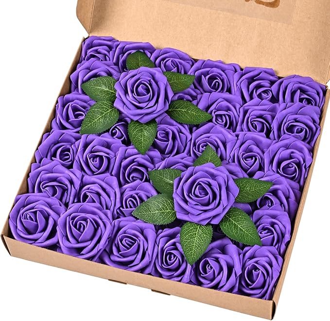 BLEUM CADE 36Pcs Artificial Flowers Fake Roses by BLEUMCADE