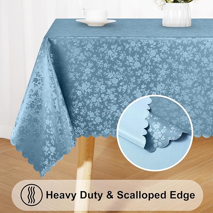 Smiry Rectangle Table Cloth, Waterproof Heavy Duty Vinyl Tablecloths, Wipeable - Image 4