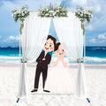 Metal Backdrop Stand 7*5FT Heavy Duty Wedding Arch, Extra-Wide Legs by EUIJOIP