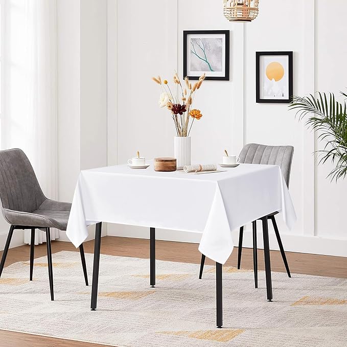 sancua White Square Tablecloths 70x70 Inch, 2 Pack - Image 2