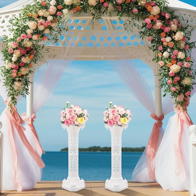 Roman Pillars Decoration Party Flower Pot Columns Set 2Pcs Decor Pedstal Stand - Image 6