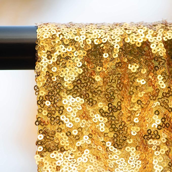Gold Sequin Backdrop Curtains 2 Panels 4FTx8FT Glitter Gold Photo Backdrop - Image 8