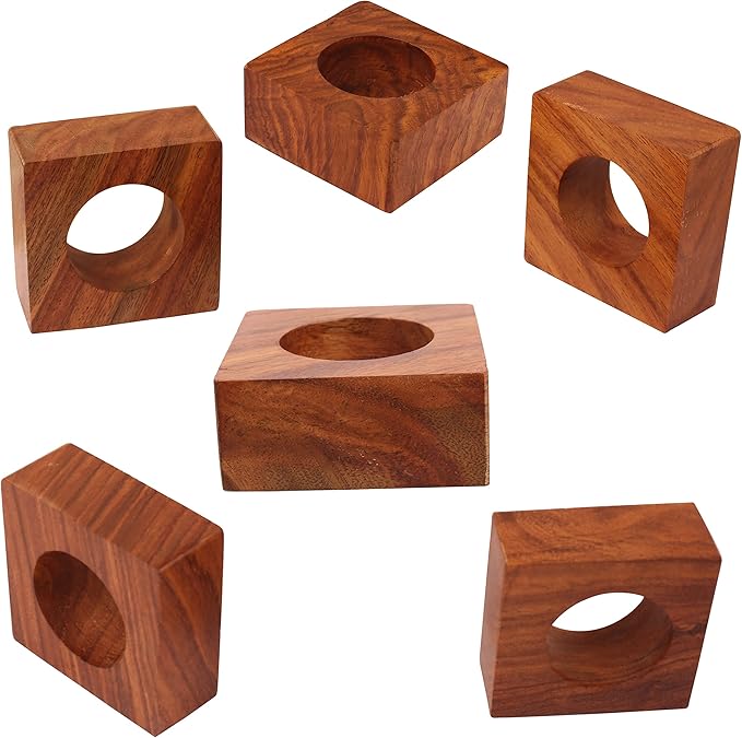 Finely Handcrafted Natural Wood Square Shape Large Size Party Dining Table - Image 5