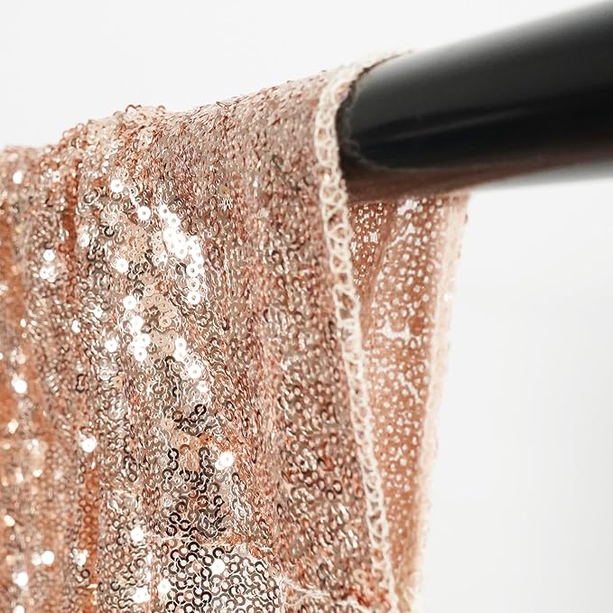 Poise3EHome Rose Gold Sequin Backdrop Curtain, Sequence Wedding Party - Image 7