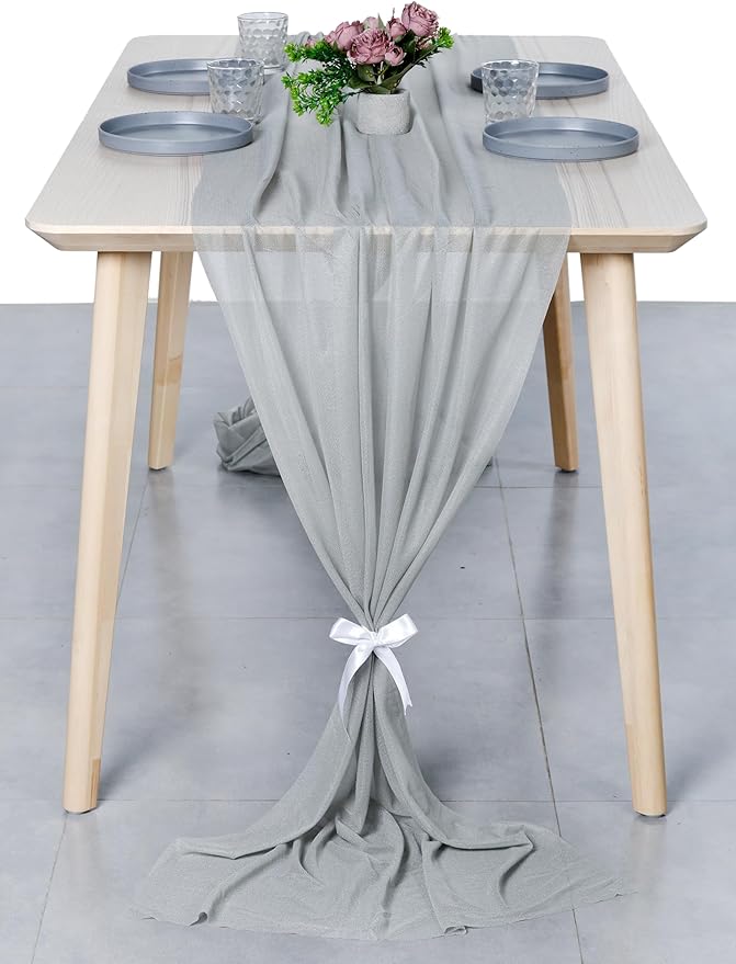 MDS 25 Pack 10ft Chiffon Table Runner 29 x 120 Inches Sheer Wedding Runner - Image 7
