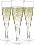 Prestee Set of 24 Clear Plastic Champagne Flutes by Prestee