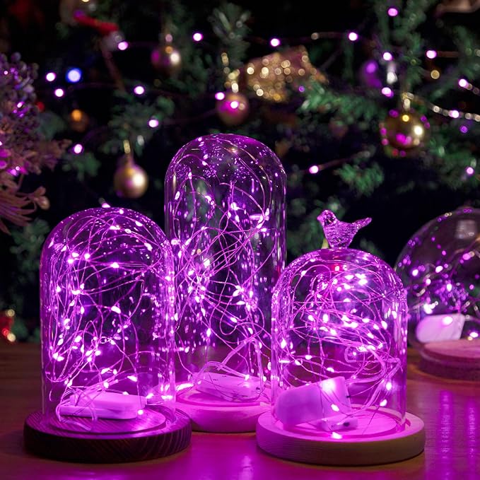HXWEIYE 12 Pack 7ft 20LED Pink Fairy Lights Battery Operated - Image 6