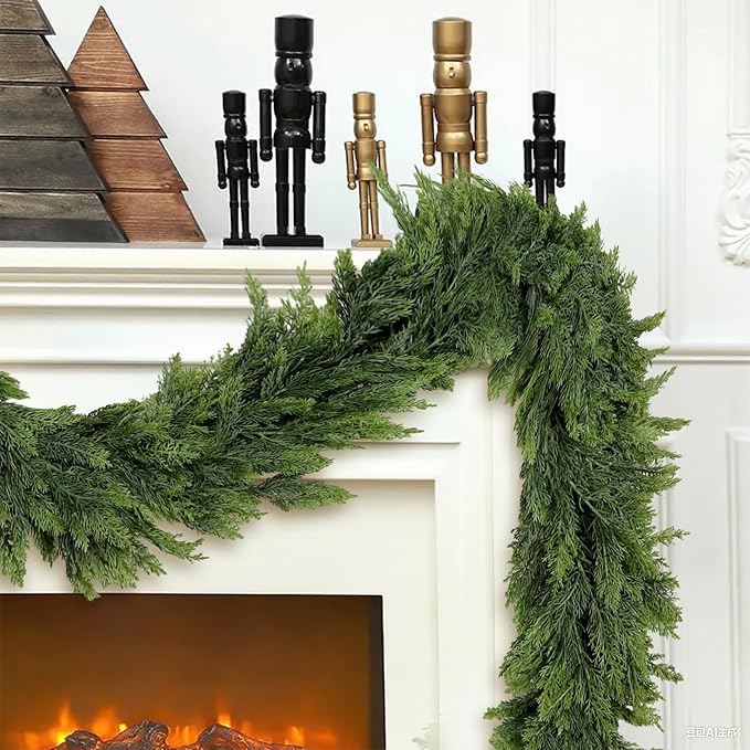 6FT Artificial Christmas Cedar Garland, Realistic Greenery Garlands Soft and - Image 4
