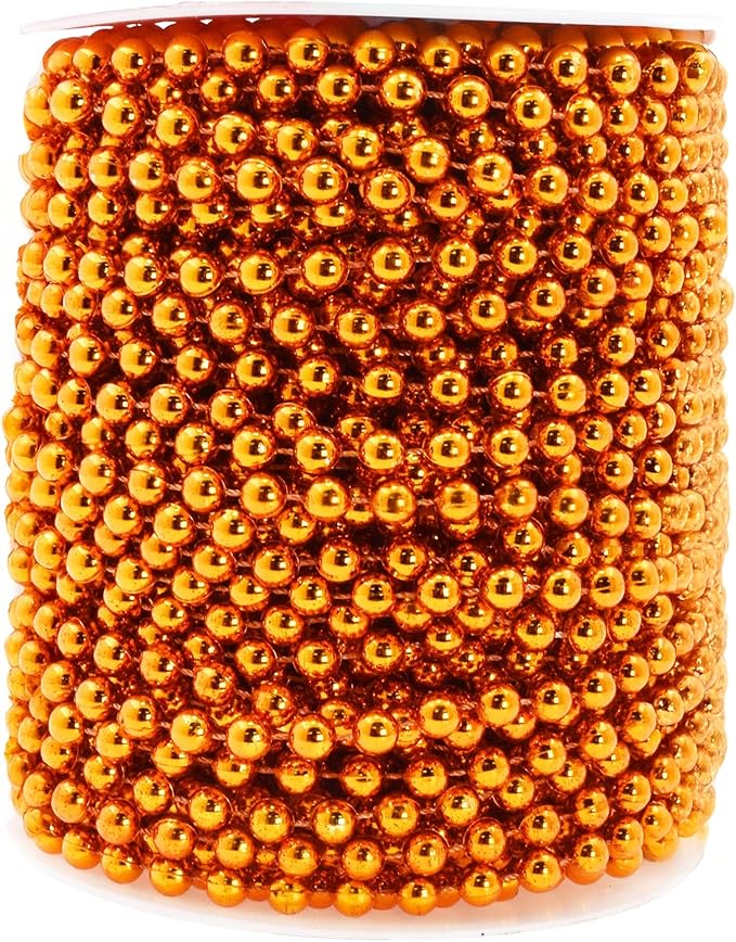 Mandala Crafts 6mm Faux Orange Pearl Beads Roll by MandalaCrafts
