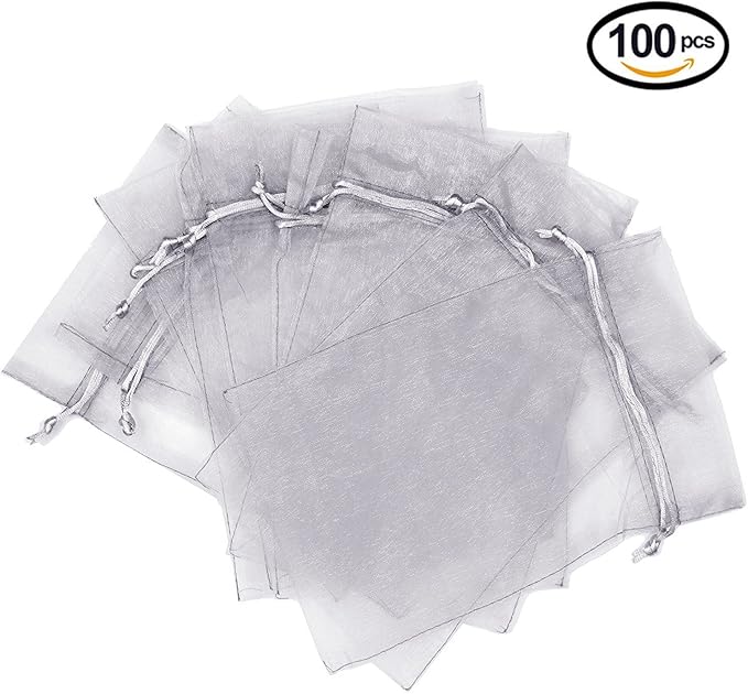 Wudygirl 100pcs Sheer Grey Organza Bags 5 x 7 Inch - Image 7