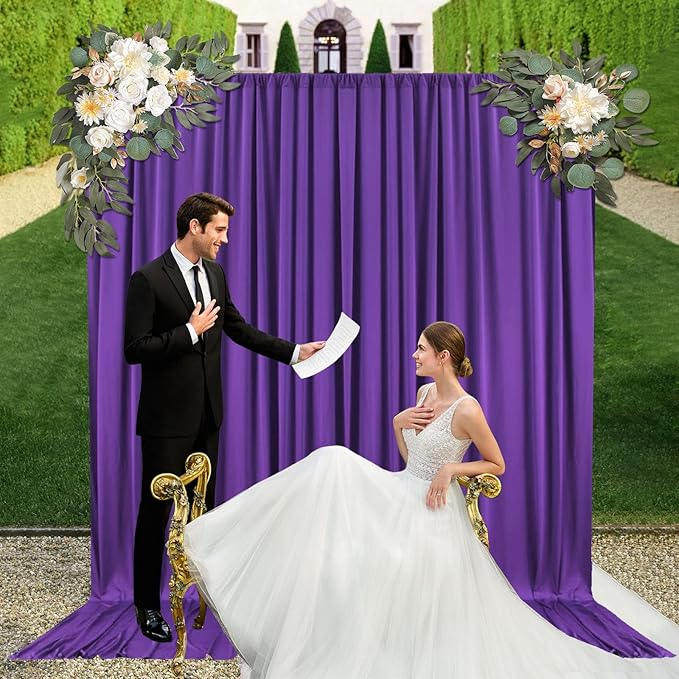 10ft x 10ft Purple Backdrop Curtains - Image 5