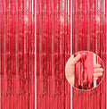 Crosize 2 Pack 3.3 x 9.9 ft Red Foil Fringe Curtains Party Decorations by Crosize