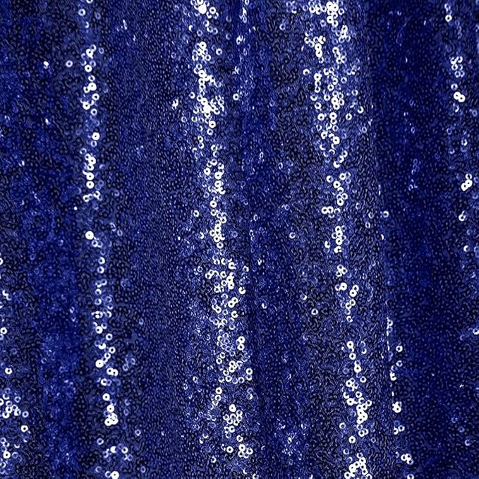 Navy Blue Sequin Backdrop Curtains 4 Panels 2FTx8FT Glitter Navy Blue Photo - Image 4