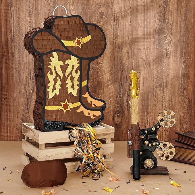 WERNNSAI Western Cowgirl Boot Piñata - Image 2