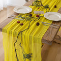 Yellow Table Runner Rustic Gauze Cheesecloth Table Runner 120 Inch 10 FT by KEKETOARRANGE