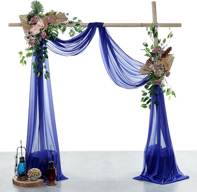 VDS Pack of 1 Panel Wedding Arch Draping Fabric Sheer Chiffon Fabric Drapery - Image 2
